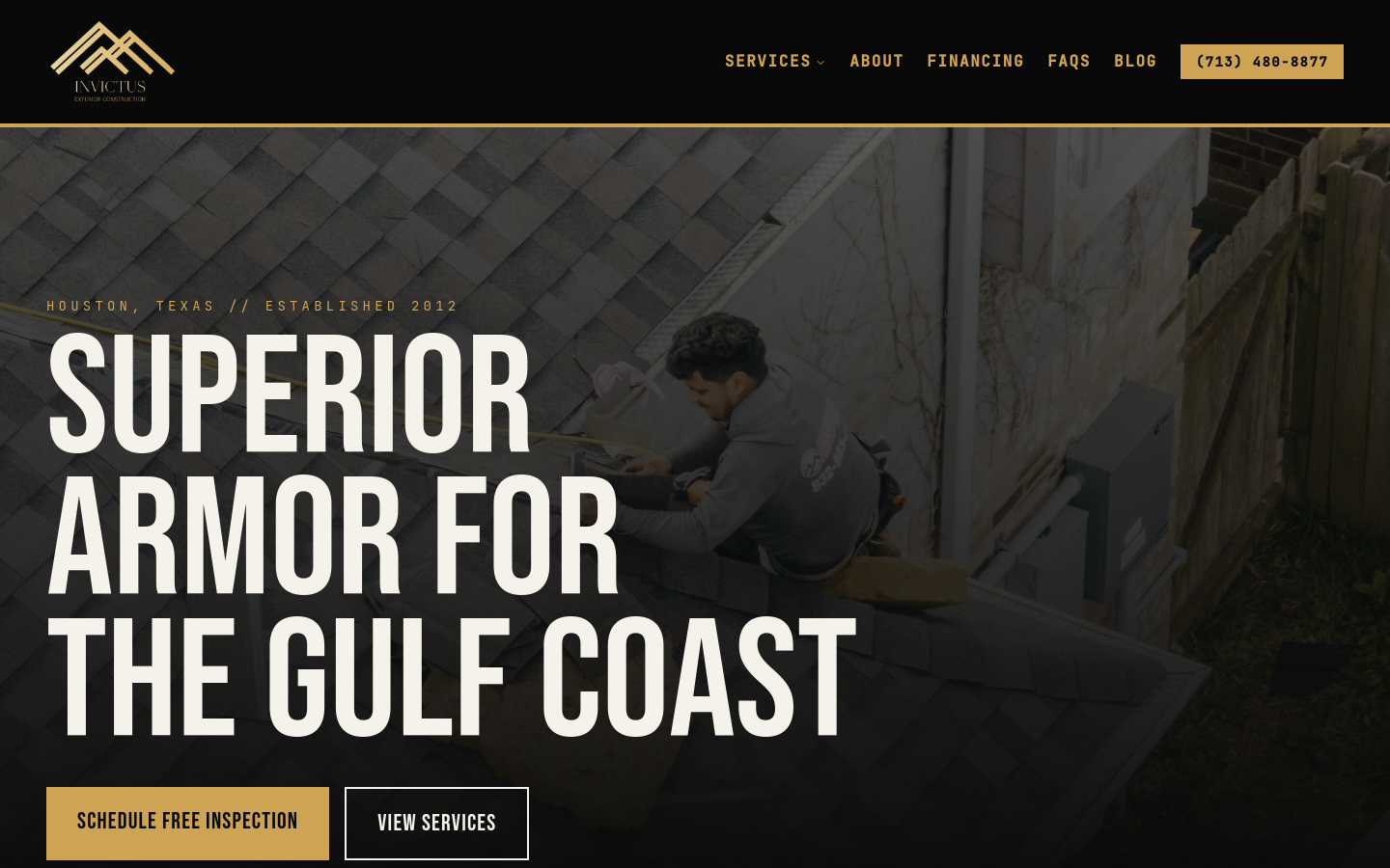 Invictus Exterior Construction website