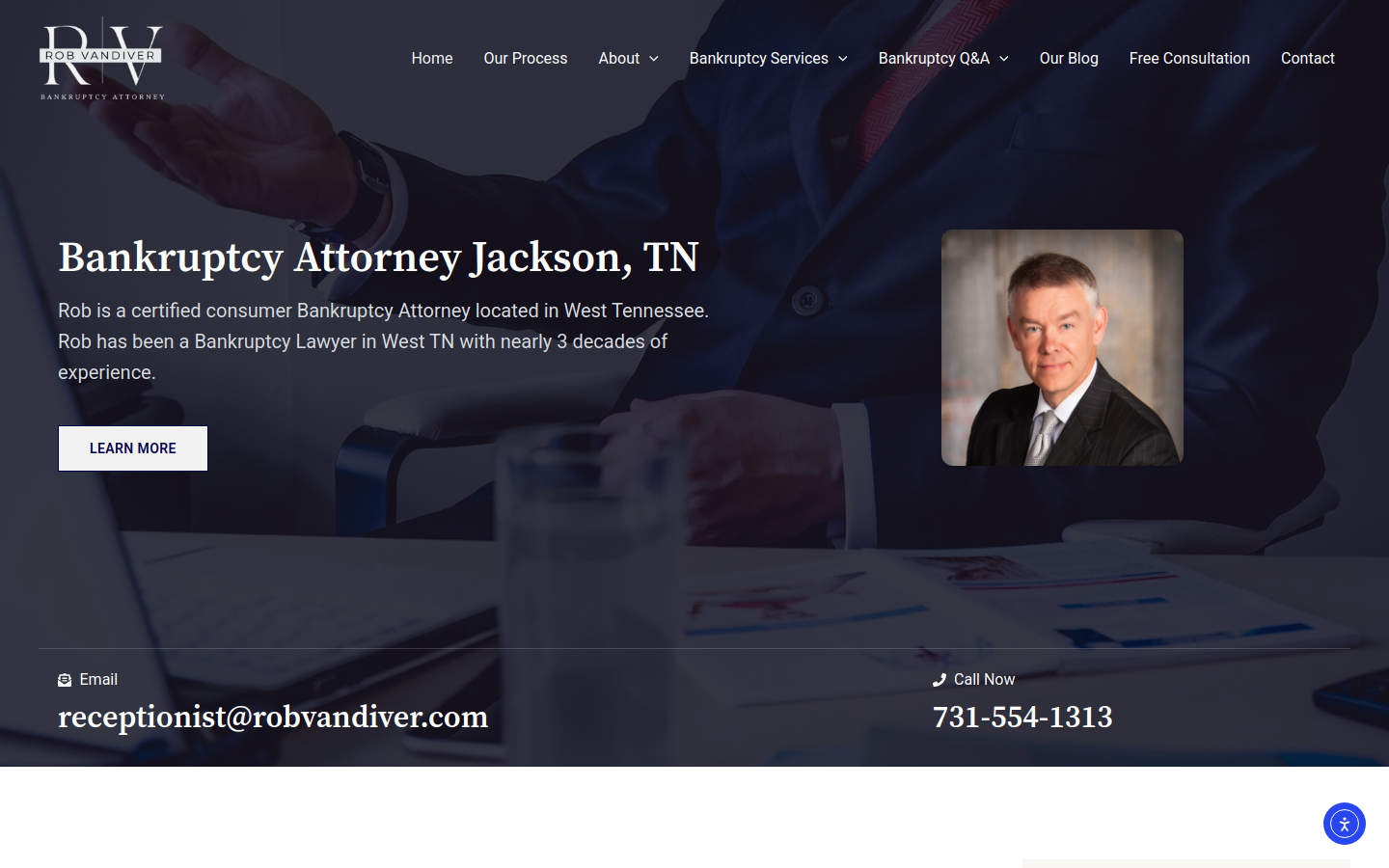 Rob Vandiver, Bankruptcy Attorney website